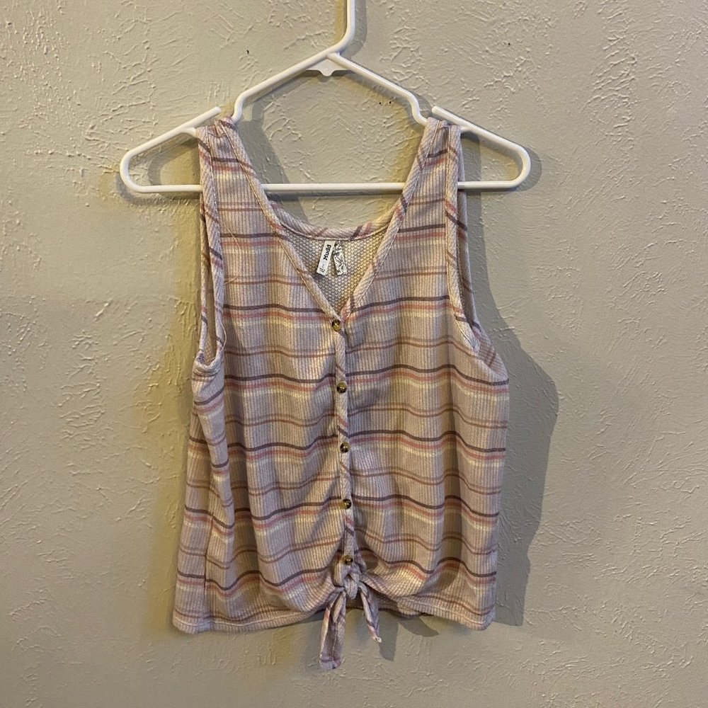 Striped Tank Top with Buttons